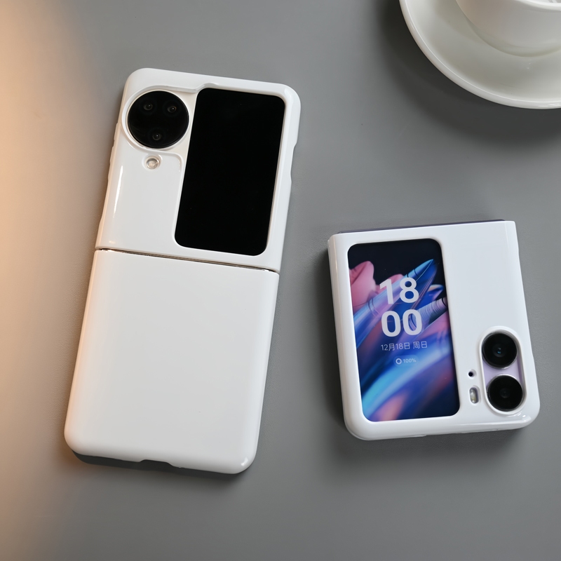 เคส สำหรับ OPPO Find N2 Flip / N3 Flip สีขาวเงาใส เคสแข็ง กันหล่นได้ ป้องกันกล้อง ใส่แล้วดูเรียบหรู 