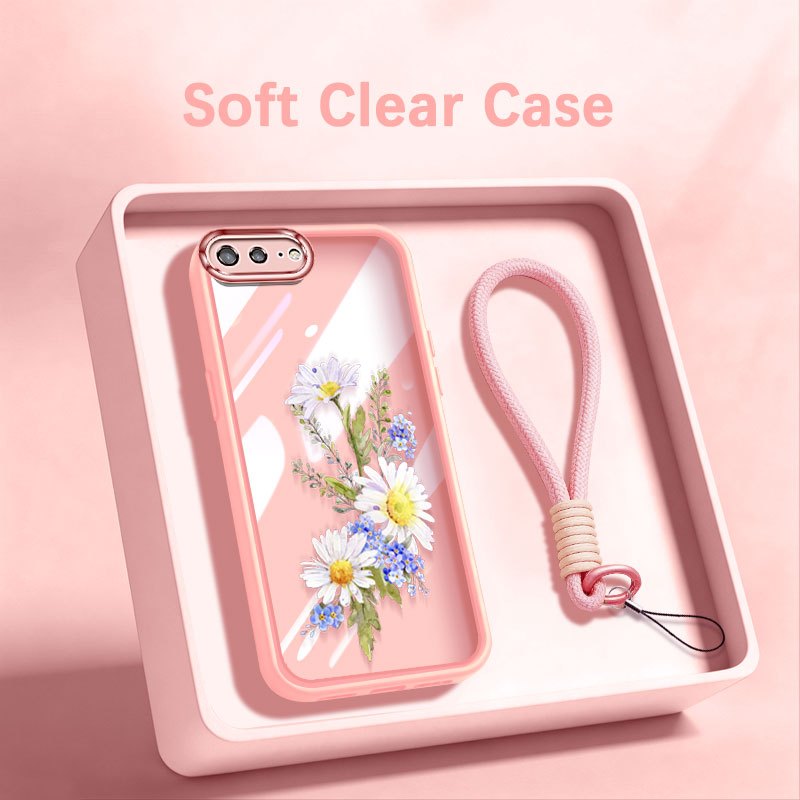 YBD เคสโทรศัพท์สําหรับ iPhone 7 Plus 8 Plus 6 6S Plus SE2020 Daisy Forget-Me-ไม่ Poppy Hyacin ดอกไม้