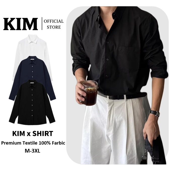 M-3XL พร้อมส่ง COD เสื้อเชิ้ตแขนยาวผ้าลินินลําลองเกาหลีระบายอากาศได้ดีไม่ร้อน