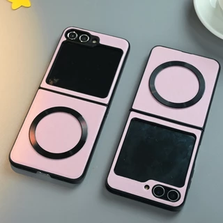 เคส สำหรับ Samsung Z Flip 5/6 สีชมพูพาสเทล มีแม่เหล็ก MagSafe ดีไซน์น่ารัก กันหล่นได้ดี ใช้กับที่ชาร์จไร้สายได้ สะดวกสุดๆ