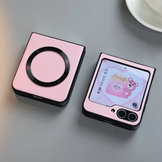 เคส สำหรับ Samsung Z Flip 5/6 สีชมพูพาสเทล มีแม่เหล็ก MagSafe ดีไซน์น่ารัก กันหล่นได้ดี ใช้กับที่ชาร์จไร้สายได้ สะดวกสุดๆ