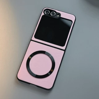 เคส สำหรับ Samsung Z Flip 5/6 สีชมพูพาสเทล มีแม่เหล็ก MagSafe ดีไซน์น่ารัก กันหล่นได้ดี ใช้กับที่ชาร์จไร้สายได้ สะดวกสุดๆ