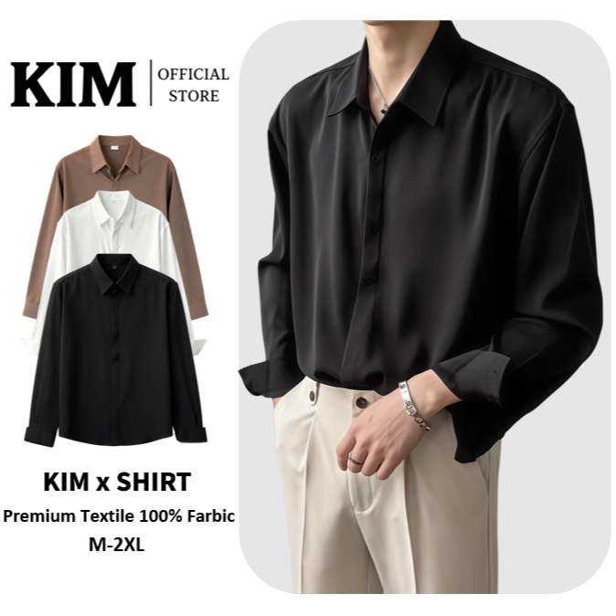 เสื้อเชิ้ตคอปกสาบซ่อนสีพื้นแขนยาว (M L XL XXL ) มีของพร้อมส่ง เนื้อผ้านุ่ม ใส่สบาย ไม่ร้อน ไม่ต้องรีด ใหม่