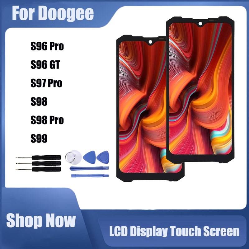 เข้ากันได้กับ Doogee S96 Pro S96 GT S97 Pro S98 S99 จอแสดงผล LCD เปลี่ยนหน้าจอสัมผัส