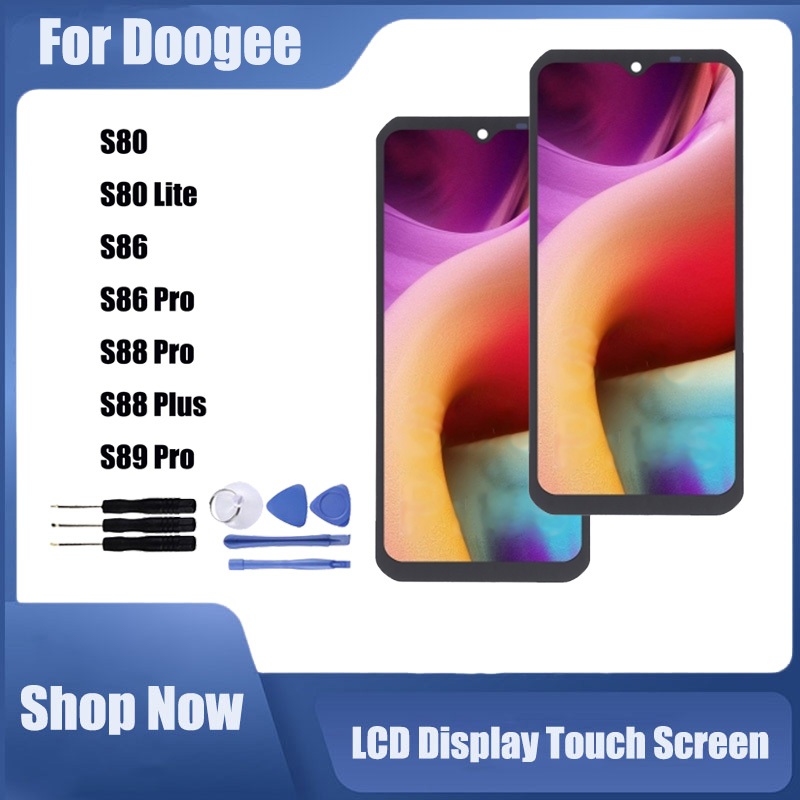 เข้ากันได้กับ Doogee S80 S80 Lite S86 S86 Pro S88 Pro Plus S89 Pro จอแสดงผล LCD หน้าจอสัมผัส
