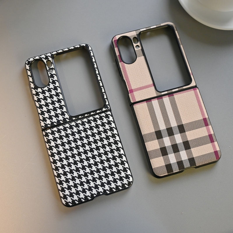 เคส สำหรับ OPPO Find N2 Flip ลายก้างปลา/ลายตารางคลาสสิค เคสหนังกันหล่นได้ ป้องกันกล้อง ดีไซน์หรู ดูดีและสวยไม่เป็นคราบ