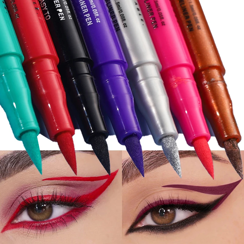 12 สีอายไลเนอร์ติดทนนานแห้งเร็วกันน้ําง่ายต่อการสีไม่รอยเปื้อนอายไลเนอร์ของเหลวเรียบเนียน
