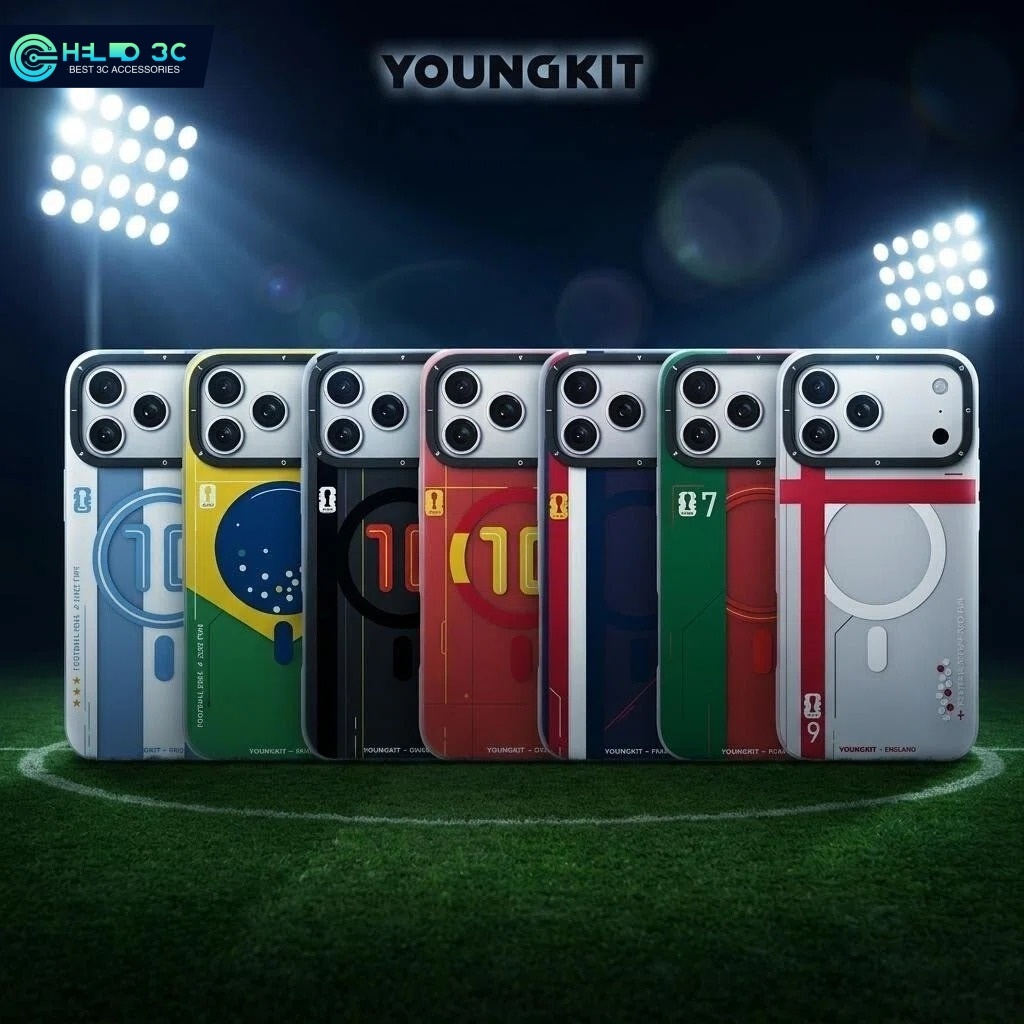 เคสแม่เหล็ก Youngkit WORLD CUP Passion รุ่นลิมิเต็ดอิดิชั่นสําหรับ iPhone 17 Pro Max / 17 Pro, Military กันกระแทก, ทนทานการตก