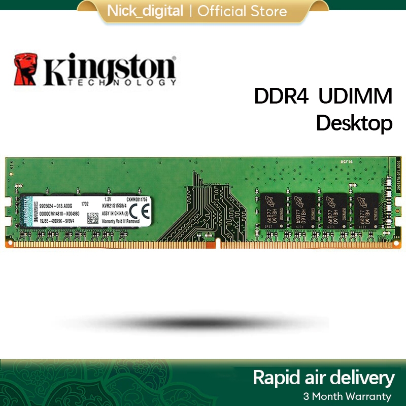 Kingston DDR4 RAM 4GB 8GB 16GB DDR4 RAM 2133Mhz 2400Mhz 2666MHz 3200Mhz RAM 1.2v เดสก์ท็อป ram PC4 เดสก์ท็อปสําหรับ RAM DIMM หน่วยความจํา