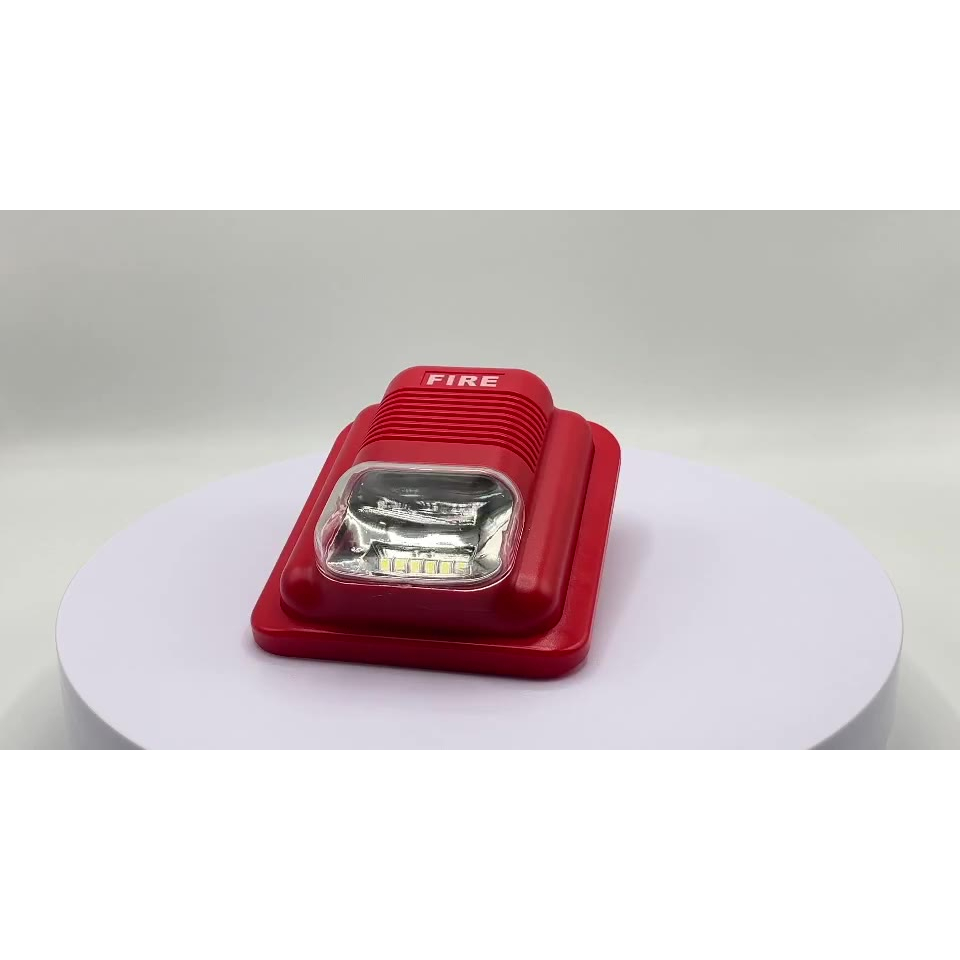 แบบมีสาย 12/24V DC 220V เสียงและแสงสัญญาณเตือนไฟไหม้ Strobe ไซเรนฮอร์นเสียงแจ้งเตือนระบบความปลอดภัยเซ็นเซอร์