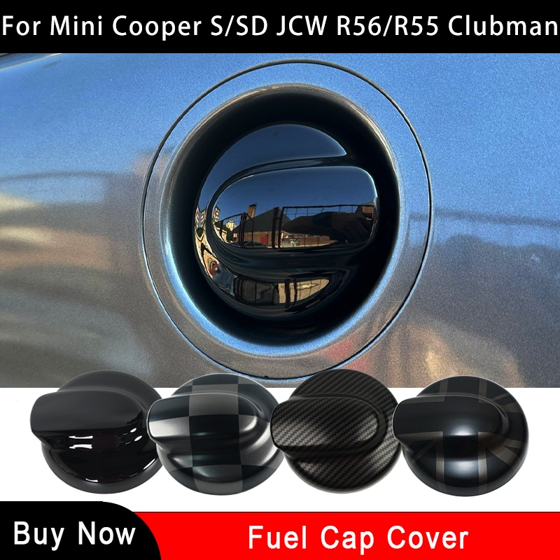 ใหม่ สติกเกอร์คาร์บอนไฟเบอร์ สีดํา สําหรับติดฝาถังน้ํามันรถยนต์ MINI Cooper S R56 R55