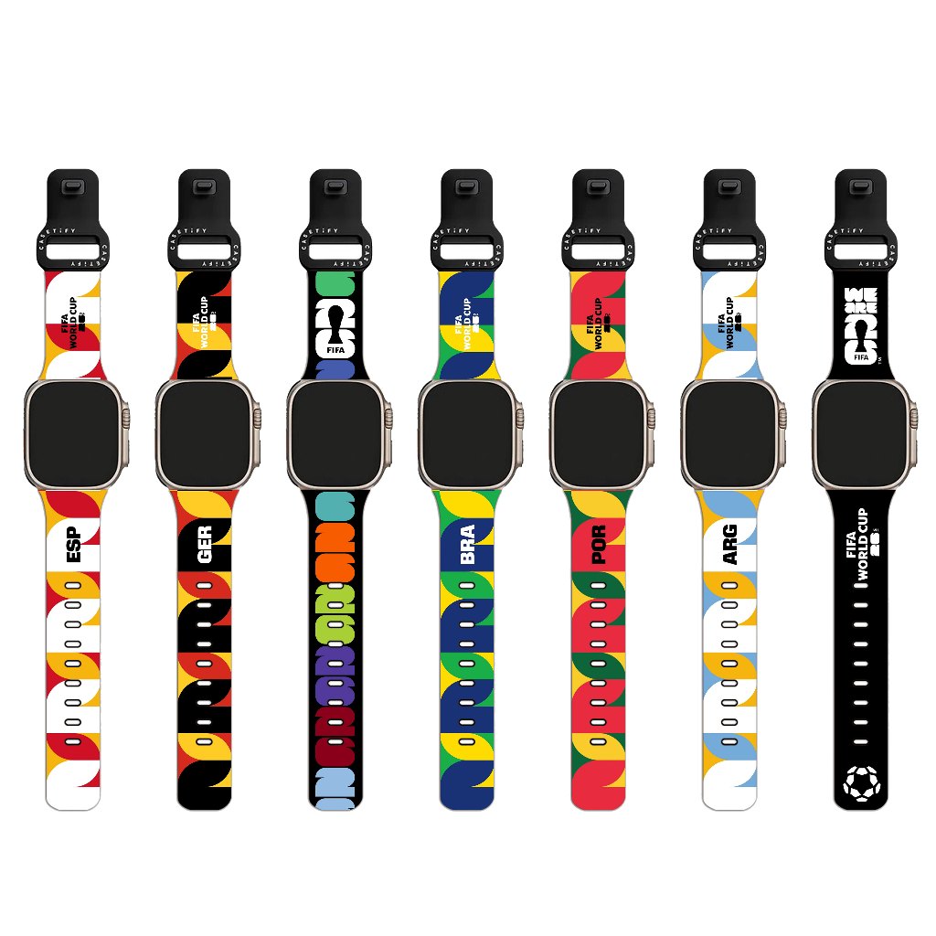 สายนาฬิกา World Cup Series เหมาะสําหรับ Apple Watch 38mm/40mm/41mm/s10 42mm/s11 42mm สายซิลิโคนที่ไม