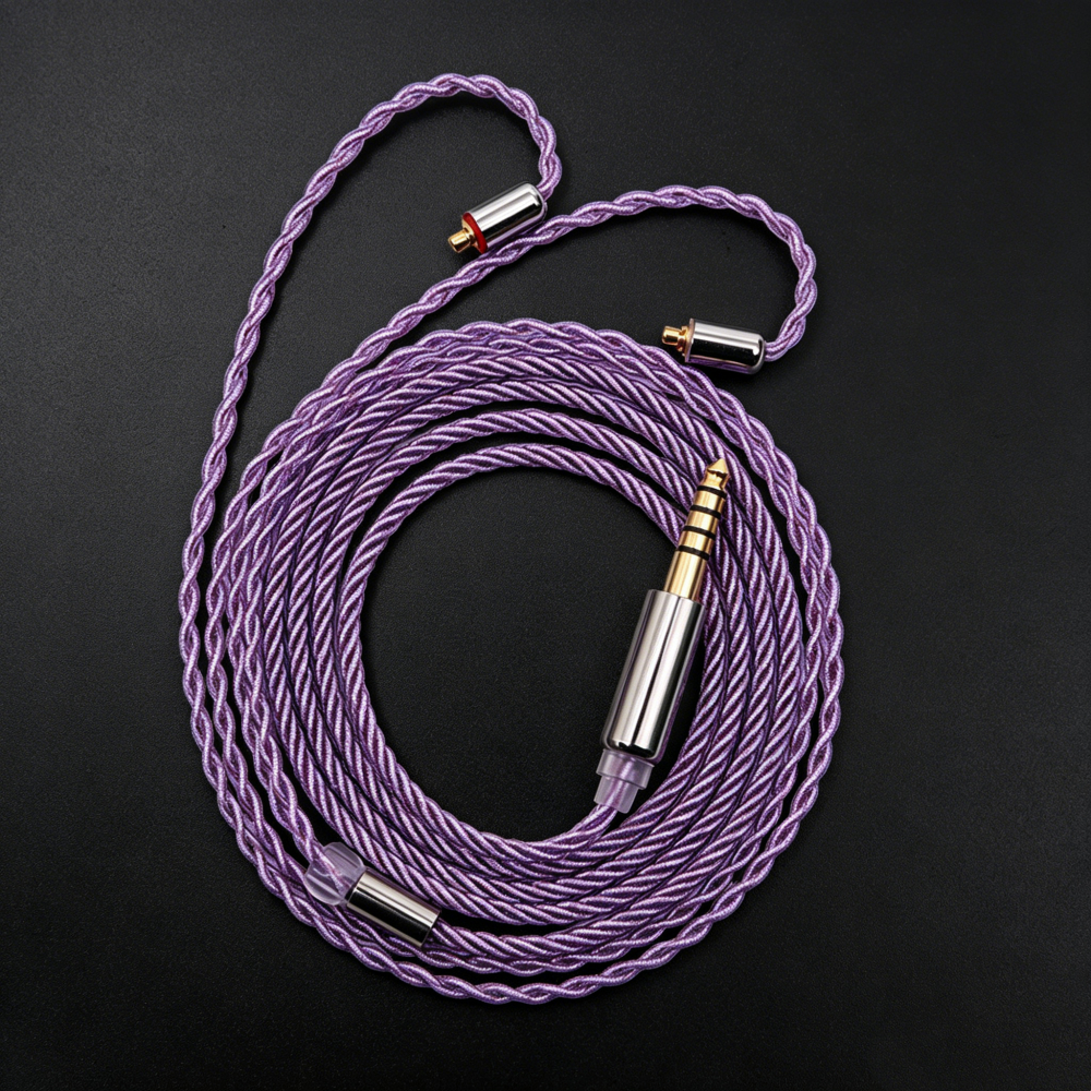 Fengru Violet สายเคเบิลอัพเกรดหูฟัง QDC KZ C Pin 2Pin 0.78 MMCX TFZ สําหรับ KZ EDX PRO Castor MT1 4 เส้น
