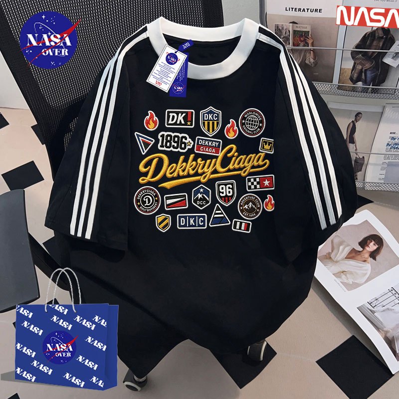 【จัดส่งตลอด 24 ชั่วโมง】🔥NASA ลายน้องหมาสไตล์ลำลองoversizetshirtคอกลมผู้หญิง🤍ชุดหน้าร้อนเสื้อYG4723