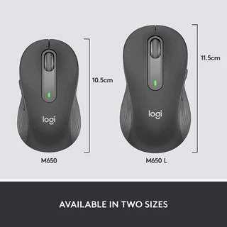 Logitech SIGNATURE M650 L เสียงเงียบ เหมาะกับทุกขนาดมือ เชื่อมต่อได้ 2 ระบบ บลูทูธและUSB ปรับแต่งคีย์ลัดได้(เมาส์ไร้สาย)