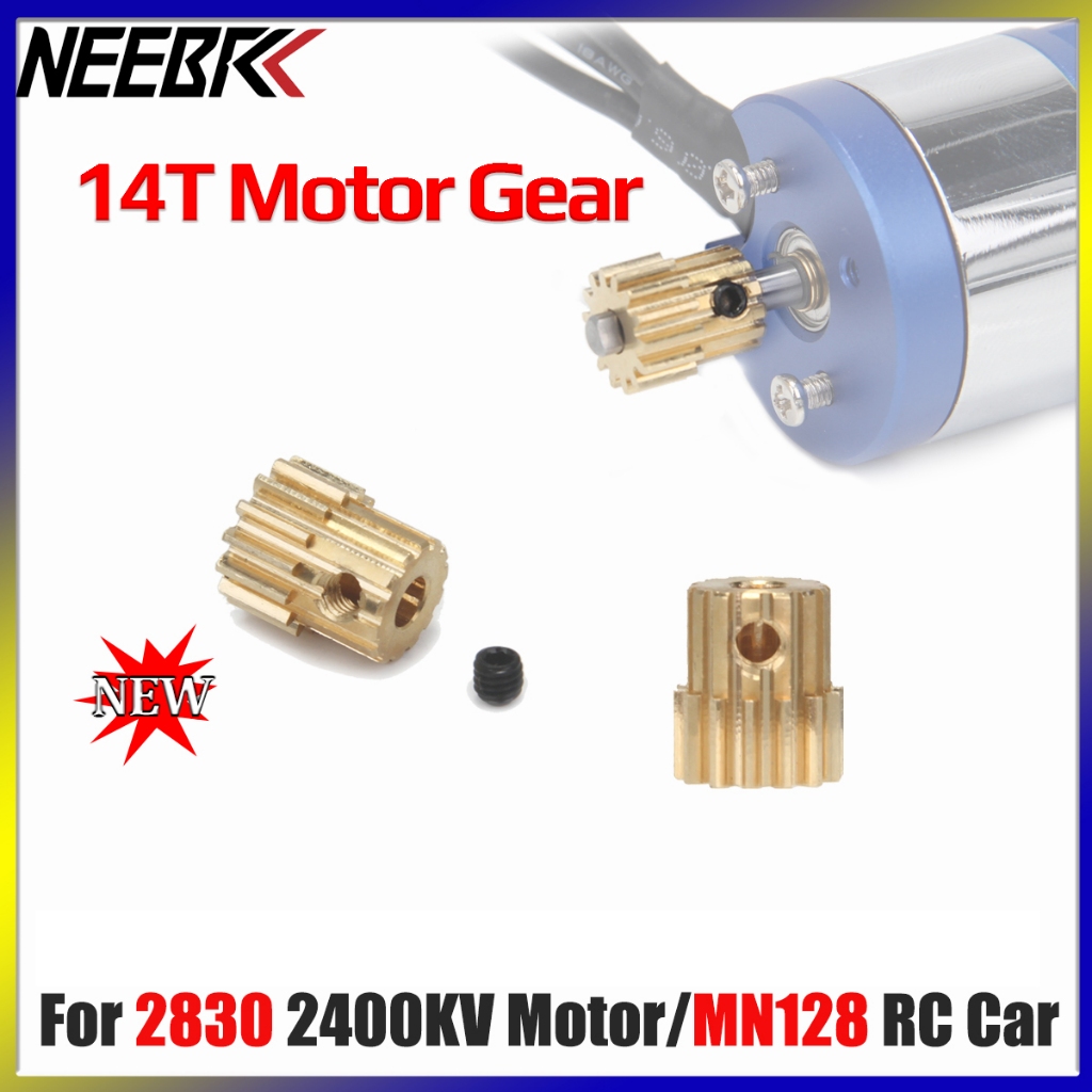 NEEBRC มอเตอร์ Pinion เกียร์ 14T เหล็กโลหะ สกรูสําหรับ MN128 2830 รุ่นรถมอเตอร์
