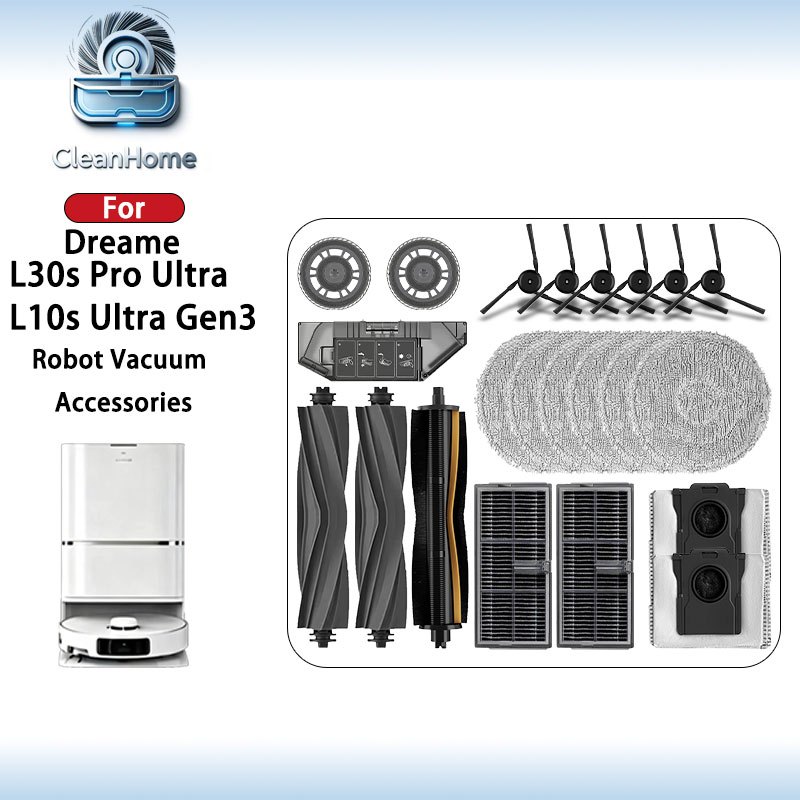 Dreame L10s Ultra Gen3 / L30s Pro Ultra Robot เครื่องดูดฝุ่นอุปกรณ์เสริมหลักแปรงด้านข้าง Mop ผ้า Hepa Filter ถุงเก็บฝุ่นอะไหล่