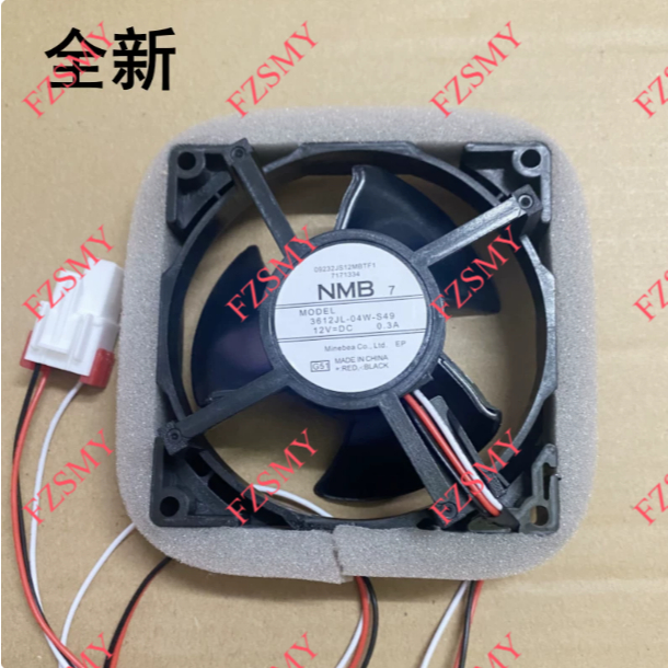 NMB-MAT รุ่น 3612JL-04W-S49 12V 0.3A 9.2 ซม.เหมาะสําหรับสกู๊ตเตอร์รุ่นที่สาม NMB-MAT รุ่น 3612JL-04W