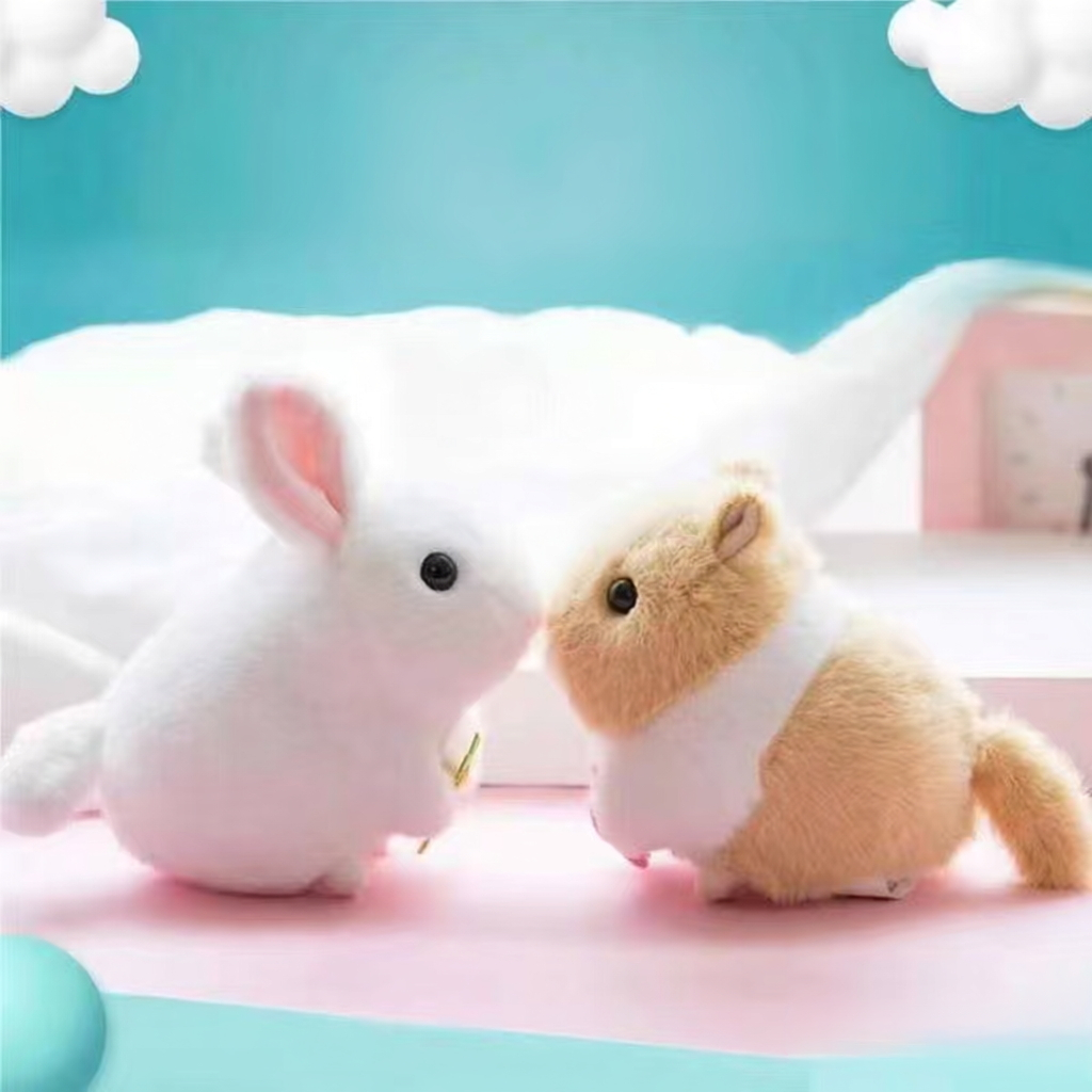 Bunny Drawstring Hamster Doll with Wagging Tail Children's Gift E8OL