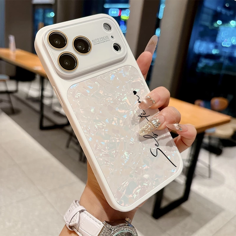 เคสโทรศัพท์ลายเปลือกหอยที่ปรับแต่งได้ใหม่สําหรับเคสไอโฟน17 Pro Max, 16 Pro Max, 15, และ 14 Pro Max