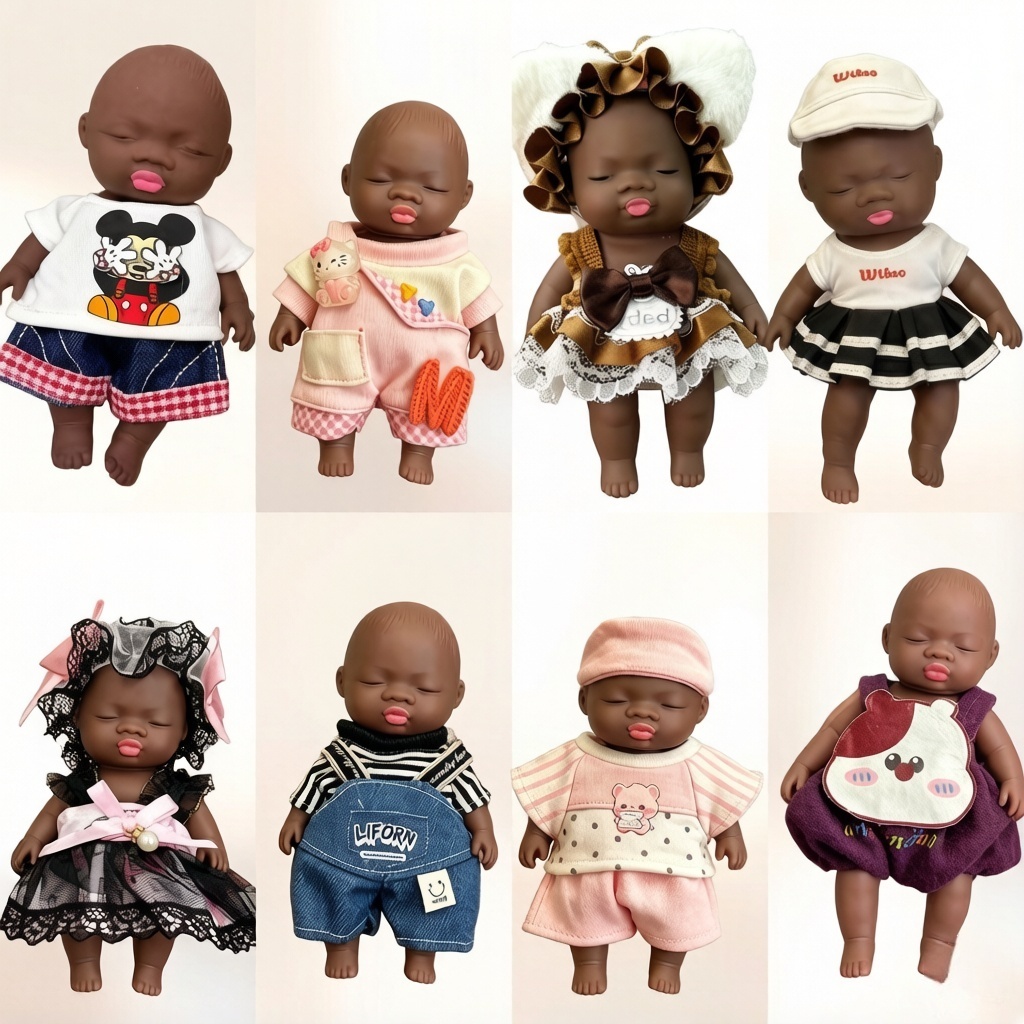 14 ซม. Black Baby Natasha เสื้อผ้าสไตล์อังกฤษตุ๊กตาเสื้อผ้าเด็ก