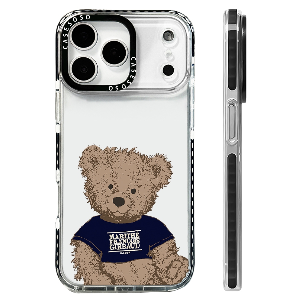 MARITHE Doodle หมีสําหรับ IPhone 11 14 15 16 Pro Max 12 13 Mini Cover X XR XS Max ซิลิโคนนุ่มกันชนใส SE 2022 6 7 8 Plus ปลอกกันกระแทก