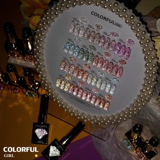 COLORFUL GIRL สีเจลแฟลช Diamond Flash Gel A-16 สี ✨ ฟีลดาวประกายเพชร｜วิ้งวาวแบบเพชรสุดหรู｜blingbling สูงสุด 💎 (ตกแต่งเพชรบนตัวขวด｜พร้อมใช้งาน ทามาให้แล้ว)