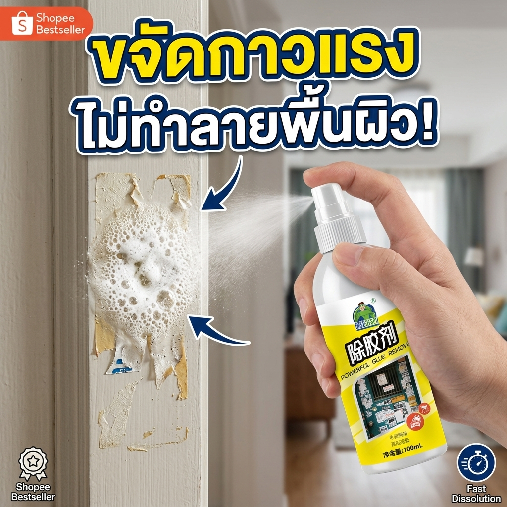 สเปรย์ขจัดคราบกาว น้ำยาล้างกาว ลอกสติกเกอร์ น้ํายา ลอก กาว 3m ติดรถยนต์ 100ml