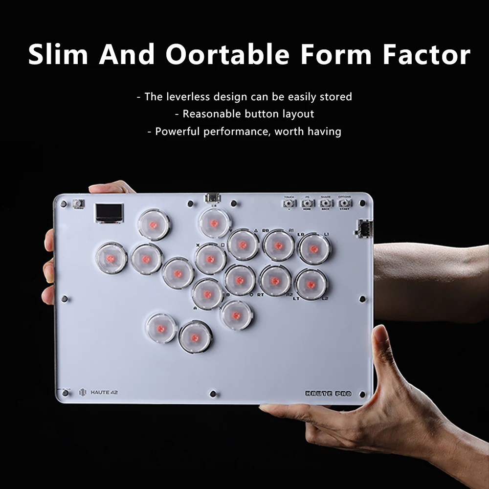 ใหม่ Haute42 อาเขตจอยสติ๊ก Hitbox Controller อาเขตต่อสู้เกมคีย์บอร์ด Fight Stick สําหรับ PC /PS3/Ps4 /Switch Mini อาเขตกล่องตี