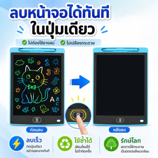 แท็บเล็ตเขียน LCD 8.5 นิ้ว กระดานเขียนลบได้ สำหรับเด็ก แผ่นวาดภาพการเรียนรู้ จอถนอมสายตา ไม่มีแสงสีฟ้า ลบได้ด้วยปุ่มเดียว สมุดบันทึกอิเล็กทรอนิกส์ แบบพกพา ใช้ซ้ำได้ เหมาะสำหรับนักเรียน สำนักงาน และใช้งานในบ้าน ส่งจากไทย