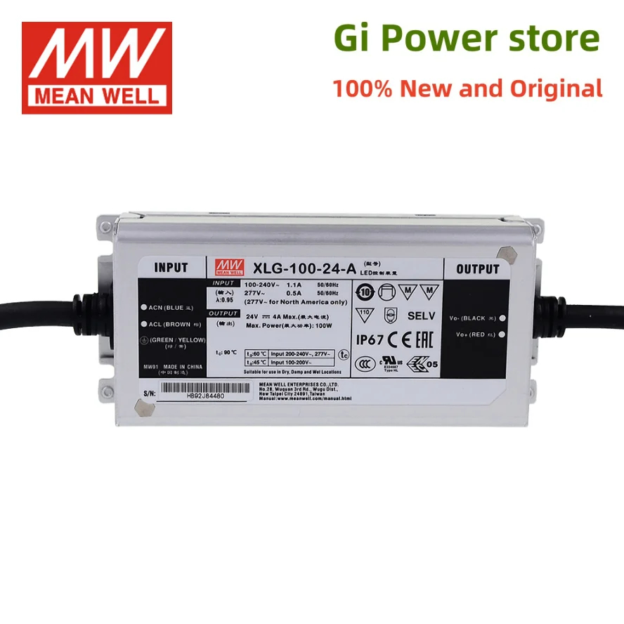 XLG-100 100W MW คงที่ LED ไดร์เวอร์ XLG-100-12-A XLG-100-24-A XLG-100-LA XLG-100-HA XLG-100-HA XLG-1
