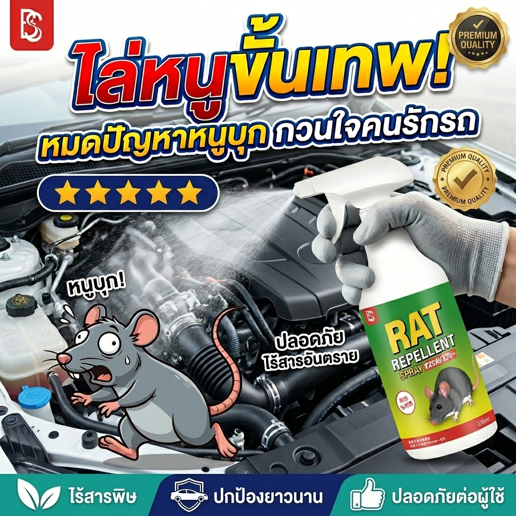 🐀ซื้อ 1 แถม 1🐀-MM-สเปรย์ไล่หนู ไล่หนู ยาไล่หนู มีผลคุ้มครองนาน 365 วัน น้ำยาไล่หนู