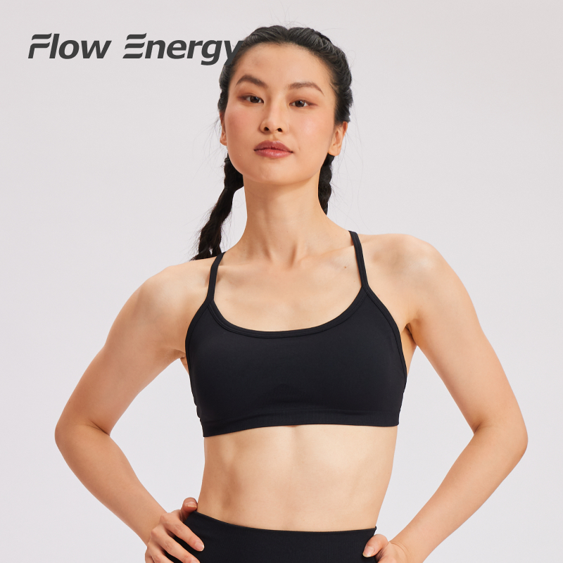 Flow Energy Sports Bra บรา หลังไขว้สวยเปิดหลัง สายปรับได้ ฟองน้ำเย็บติด เหมาะสำหรับโยคะพิลาทิส063