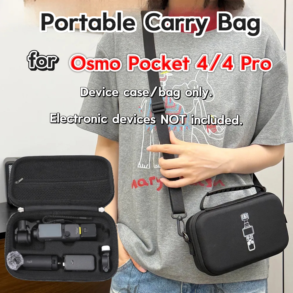 กระเป๋าสะพายไหล่พกพาแบบเปลือกแข็ง สำหรับ DJI Osmo Pocket 4/4 Pro ทนการขัดสี กันน้ำกระเซ็น