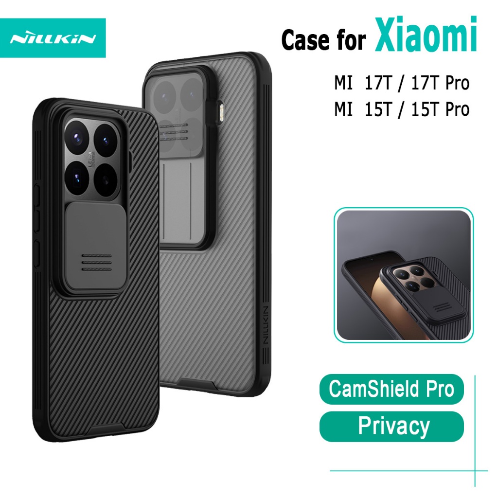 Nillkin Luxury CamShield สําหรับ Xiaomi 17T Pro 15T Pro 14T Pro กรณีกล้อง Slider Frosting กันกระแทกปกหลัง