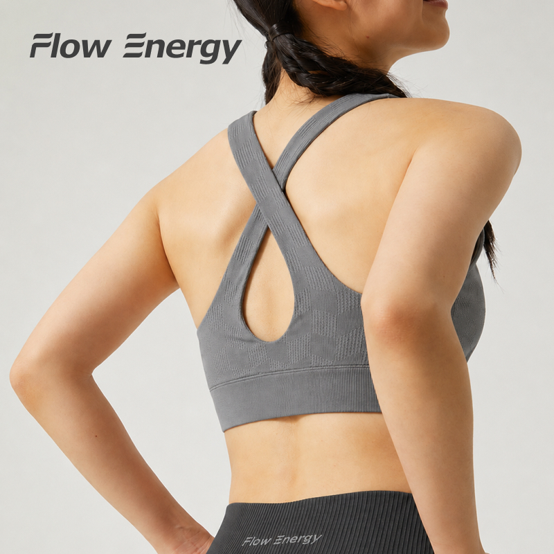 Flow Energy sports bra บราทรงคล้องคอ สายไขว้หลัง หลังสวย เหมาะสำหรับวิ่ง โยคะ ปั่นจักรยานFL0B031