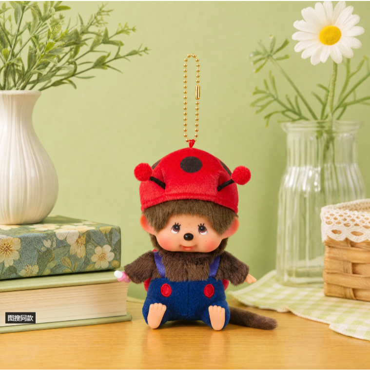 S.Monchich Ladybug รูปร่างตุ๊กตาตุ๊กตาจี้ตุ๊กตาน่ารักกระเป๋า Keyfob