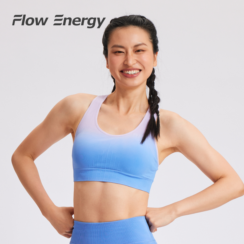 Flow Energy Sports Bra บรา ไร้ตะเข็บ ไล่สี ระบายอากาศดี เหมาะสำหรับฟิตเนส พิลาทิส ปั่นจักรยาน 102