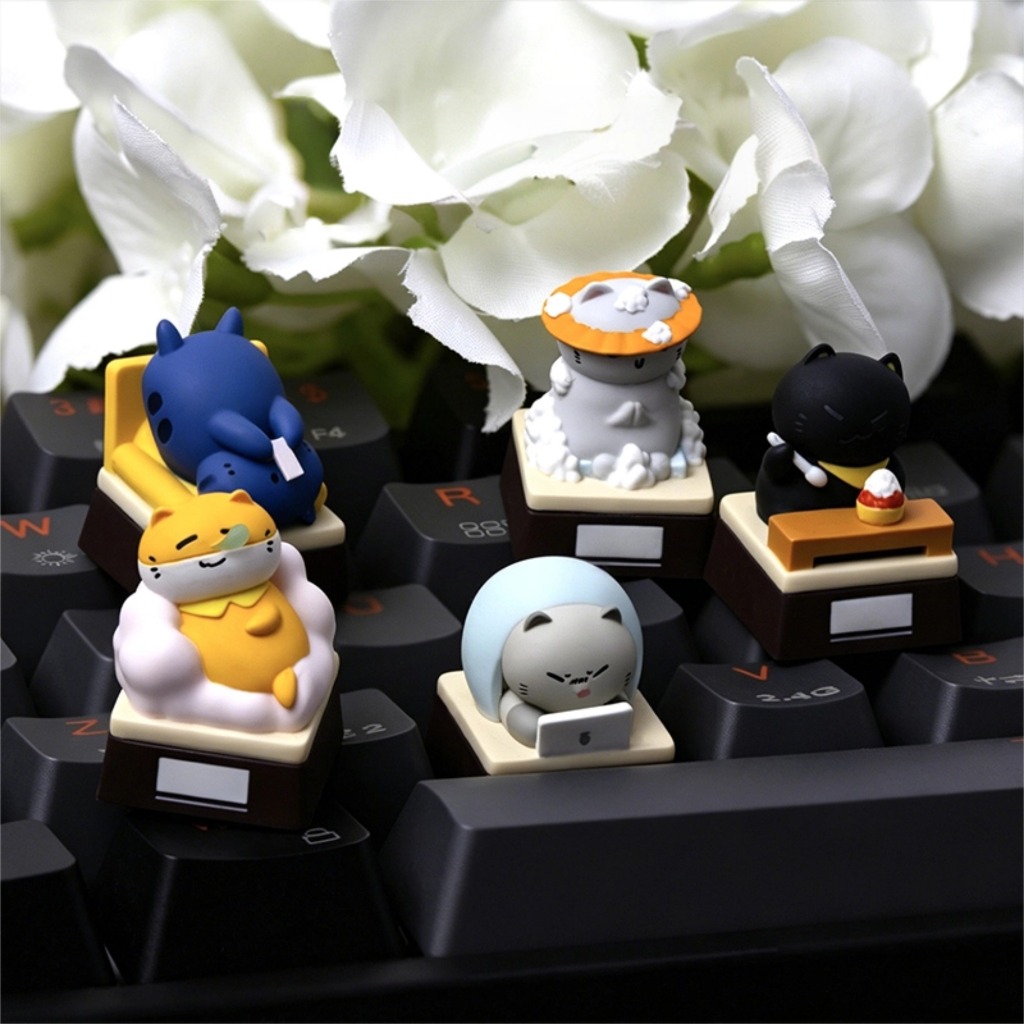 คีย์แคปทำมือ แมวซาลารี่แมน ภาค 2 แบบเดี่ยว ดีไซน์ส่วนตัว สำหรับคีย์บอร์ด
