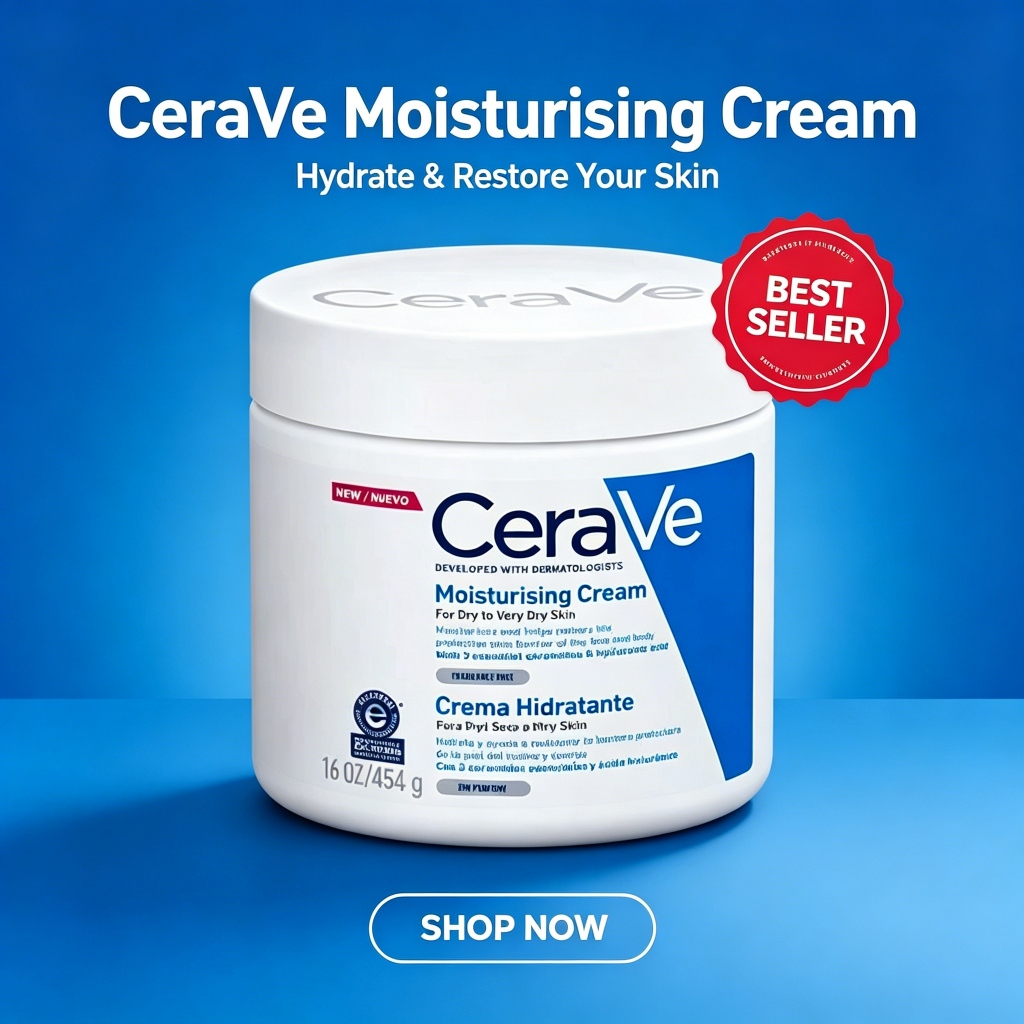 CeraVe Moisturising Cream 16oz | ครีมให้ความชุ่มชื้นปราศจากน้ําหอมเพื่อคืนเกราะป้องกันผิวสําหรับผิวแห้งและแพ้ง่าย