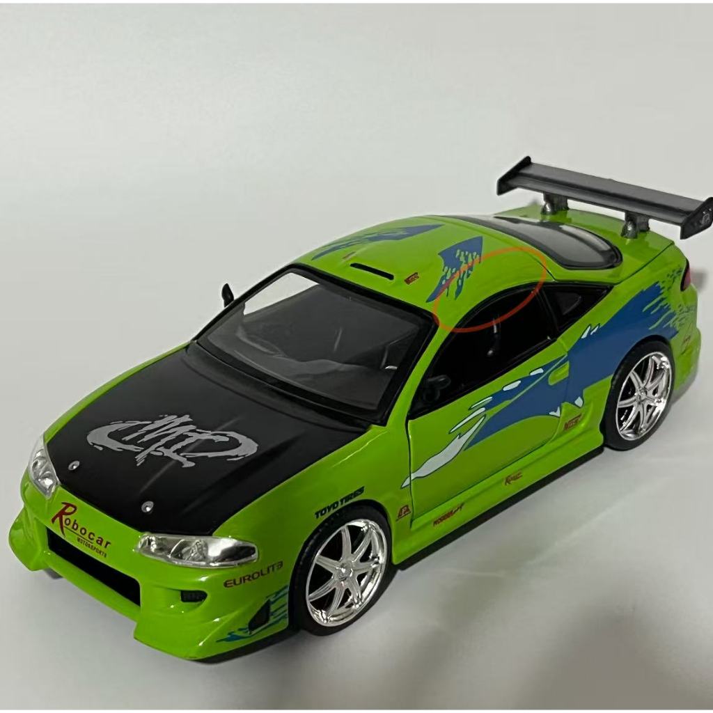 1:24 โมเดลรถDiecastของเล่นFast and Furious Brians Eclipseยานพาหนะขนาดเล็กจําลองขนาดเล็ก