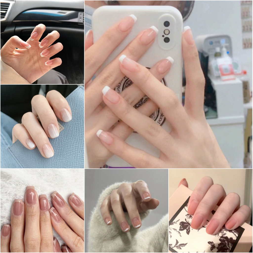 【FREE24 กาวสติกเกอร์】เล็บปลอมแฟชั่น แบบสําเร็จรูป สวมใส่ได้ 24 ชิ้น
