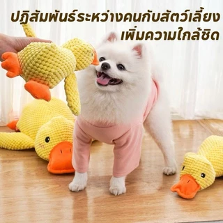 ของเล่นสุนัข เป็ดน้อยสีเหลืองสัตว์เลี้ยงของเล่นตุ๊กตาตัวเองมีความสุขกัดทนกรามเสียงของเล่นสุนัขขนาดกลางขนาดเล็ก