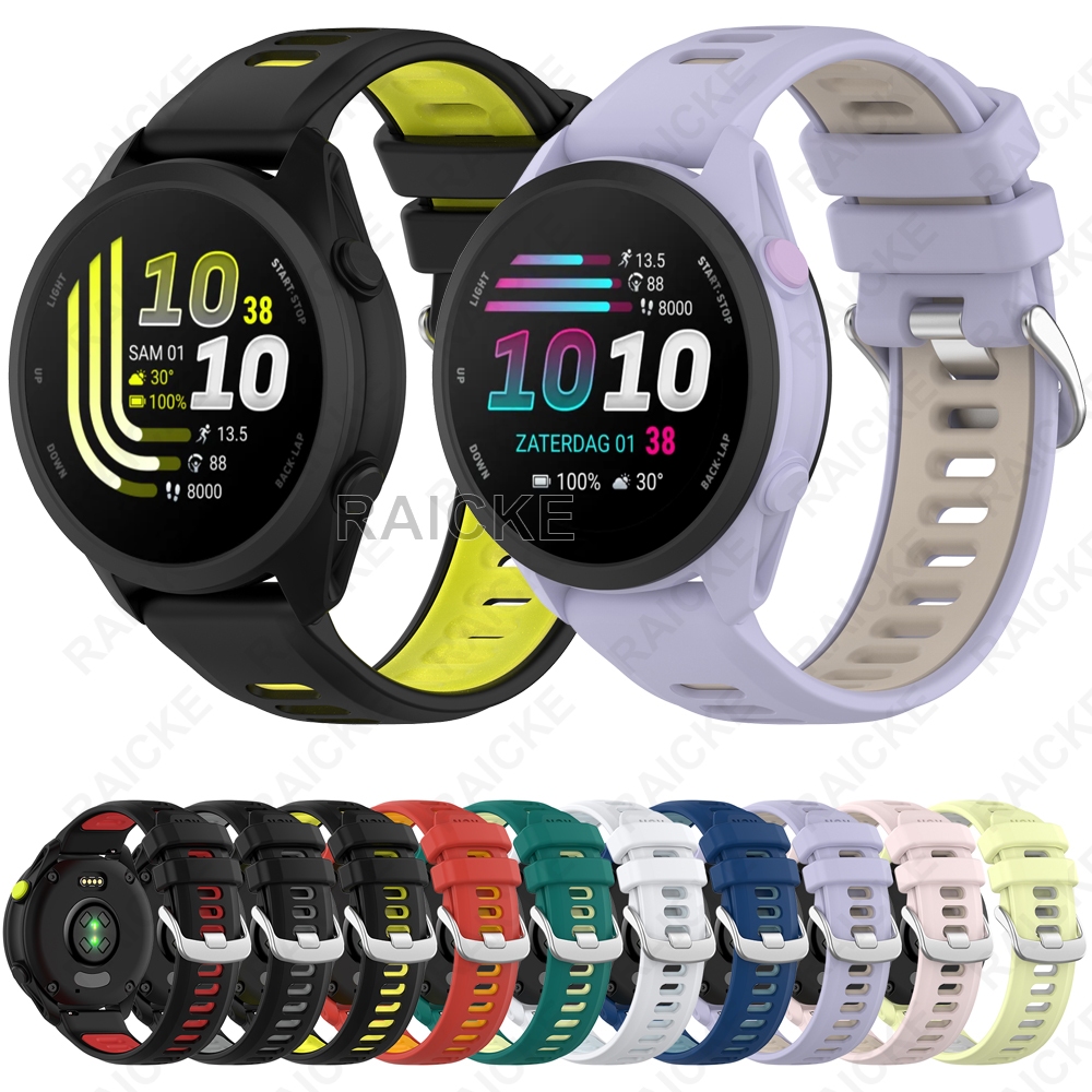 สายซิลิโคน Sport Runbber สายนาฬิกาสําหรับ Garmin Vivoactive 5/ Vivoactive 6/ Forerunner 55 / 70 / 170 / 165 / 245 / 645 / 158 / 168 / 570 42mm/ Approach S50