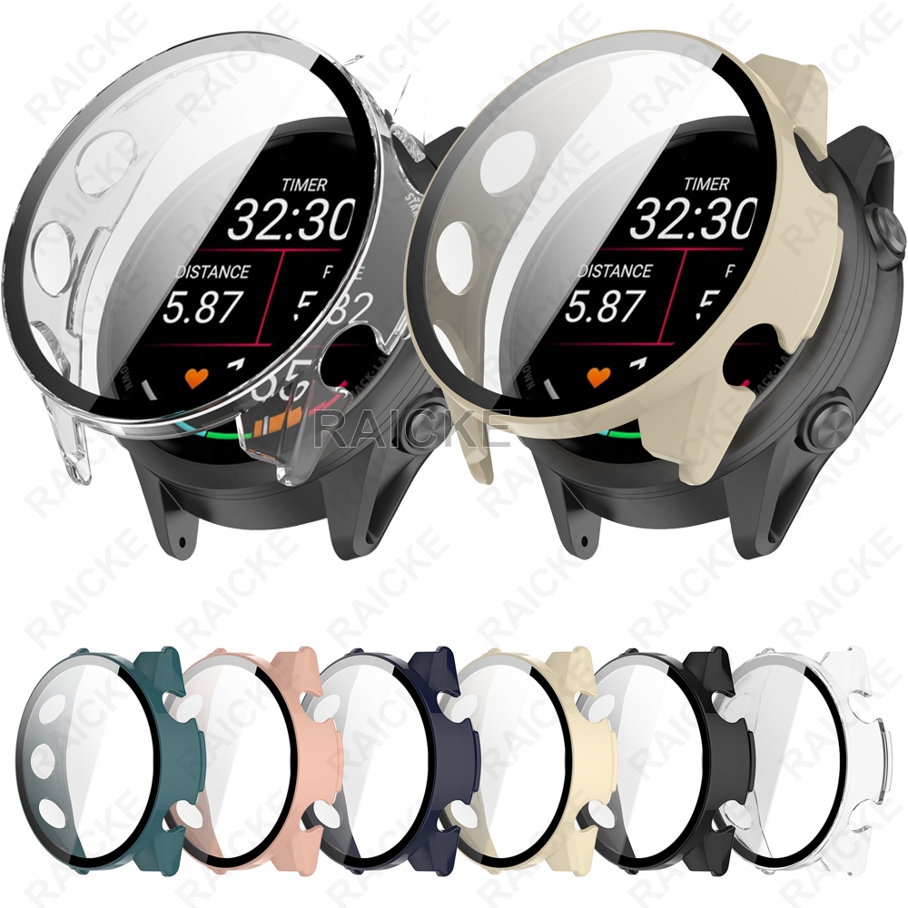 กรณีคอมพิวเตอร์แข็งที่มีฟิล์มแก้วนิรภัยปกป้องหน้าจอเต็มรูปแบบสำหรับ Garmin Forerunner 170 /70