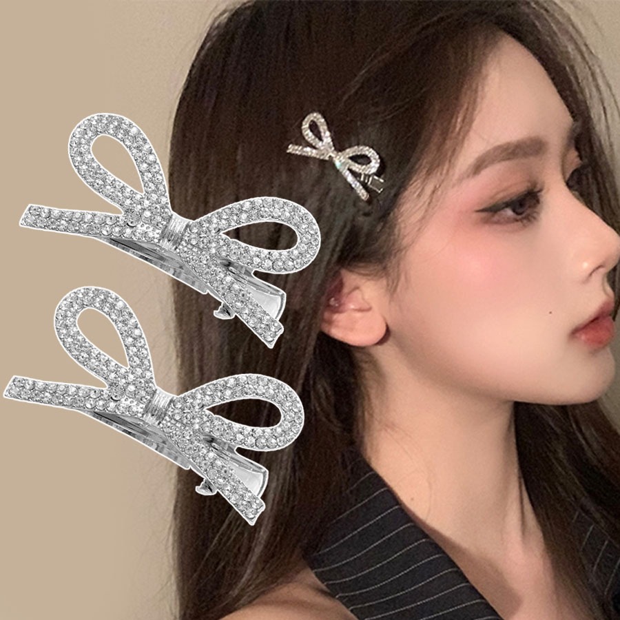 แสงหรูหราเงินแฟลชเพชรโบว์กิ๊บหวานเย็นสาวด้านเรียบคลิปที่ดีงาม ใบเรียกเก็บเงินเป็ด คลิป