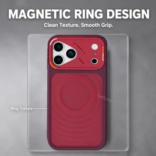 LiELFF เคสซิลิโคนแม่เหล็กสําหรับ iPhone 17 16 15 14 13 12 Pro max Plus ปลอกกันกระแทกป้องกันกล้องปกอ่อน