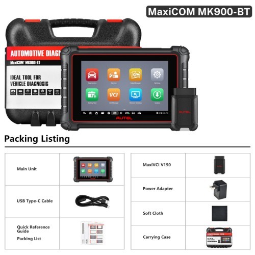 2026 Autel MaxiCOM MK900BT MK900-BT เครื่องสแกนเนอร์วินิจฉัยแบบสองทิศทาง Update of MX900 MK808BT MK8