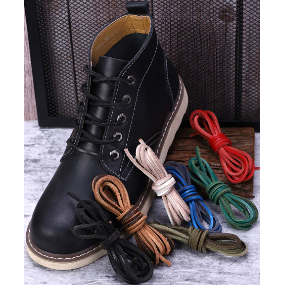 [Series Reading] Cowhide Shoelaces Square Retro Leather Boots Peas Shoes Sailing Shoes Leather Shoes