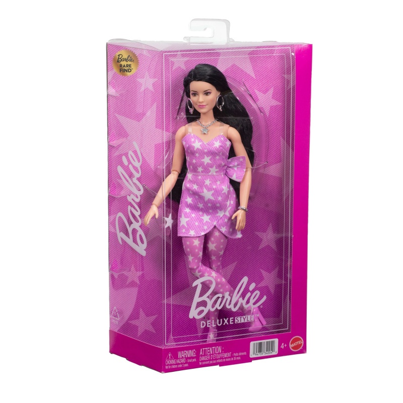 Barbie Fashionista Deluxe Style Doll with Pink Dress and Loose Hair (Raquelle) JJN77